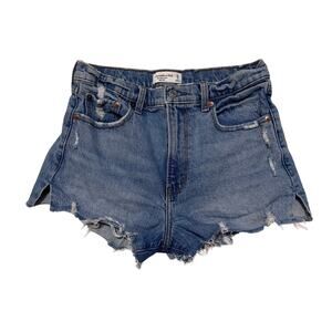 Abercrombie & Fitch High Rise Mom Shorts | Size 27 / 4 | Medium Wash Cutoffs